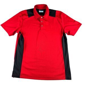 PGA Tour Polo Shirt Men's Large Red Black Airflux Short Sleeve Preppy Outdoor